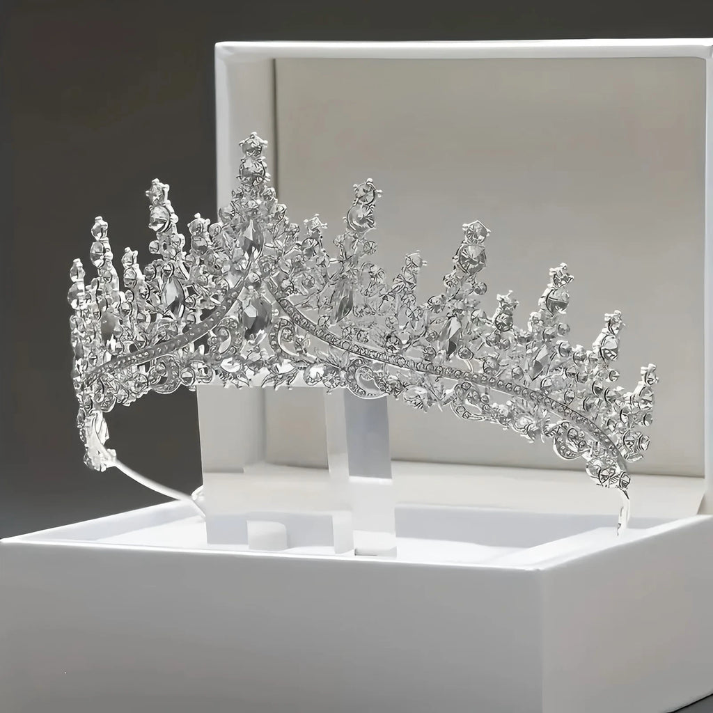 1pc Luxury Jewelry Hair Accessories Exquisite Rhinestone Tiaras for Party Weddings Photography Props Perfect Gift Women's Crown