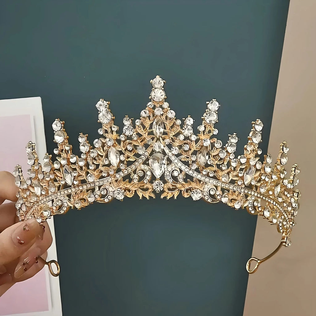 1pc Luxury Jewelry Hair Accessories Exquisite Rhinestone Tiaras for Party Weddings Photography Props Perfect Gift Women's Crown