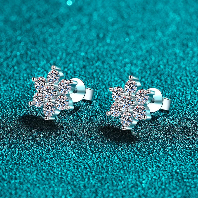 VALARONA JEWELS for Women Double Halo Sparkly Wedding Sunflower Earrings 925 Sterling Silver