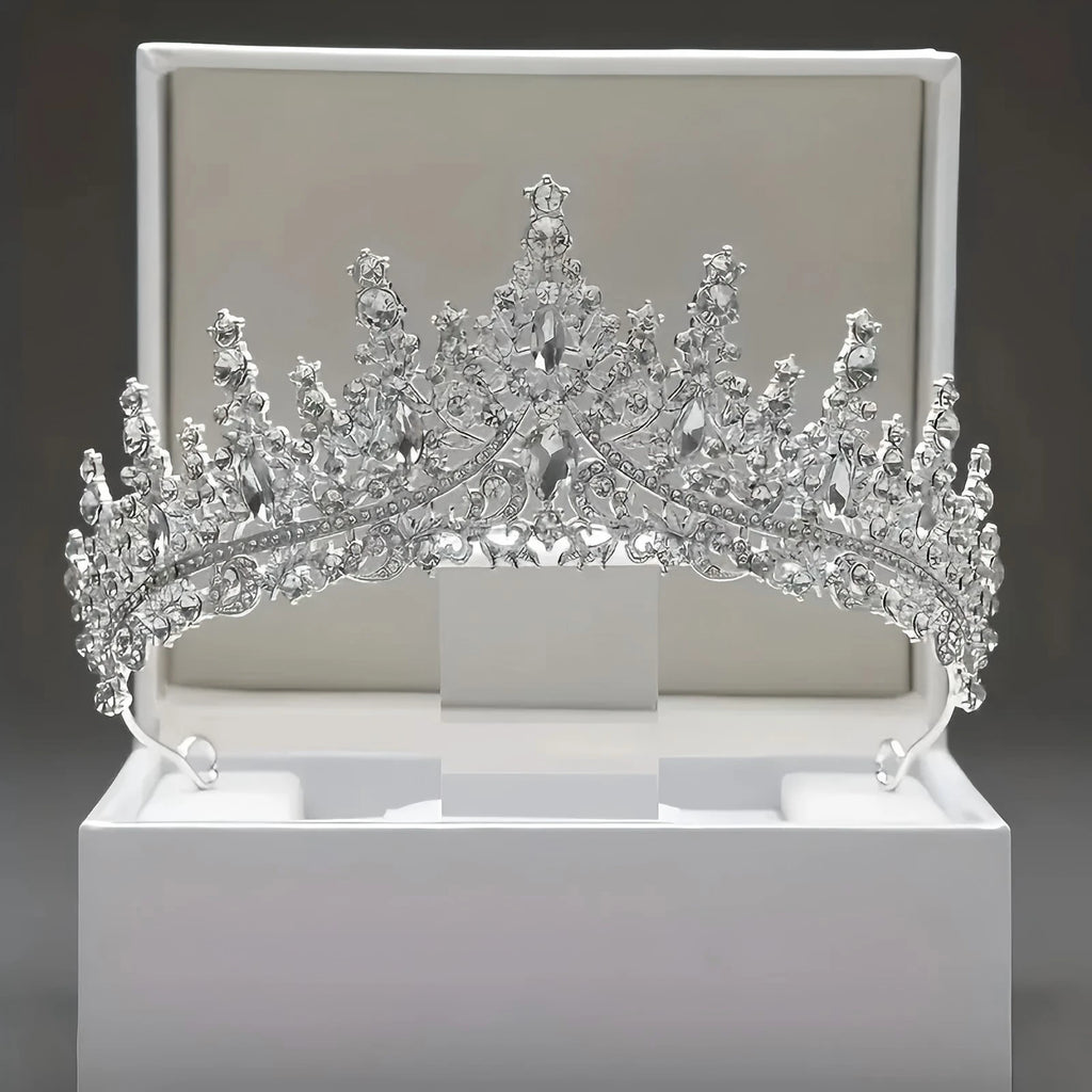 1pc Luxury Jewelry Hair Accessories Exquisite Rhinestone Tiaras for Party Weddings Photography Props Perfect Gift Women's Crown
