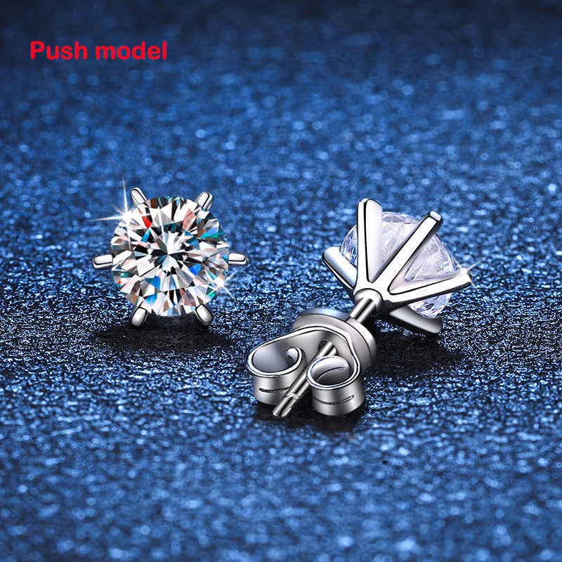 VALARONA JEWELS for Women Colorless Sparkling Wedding Ear Studs 100% S925 Sterling Silver Jewelry