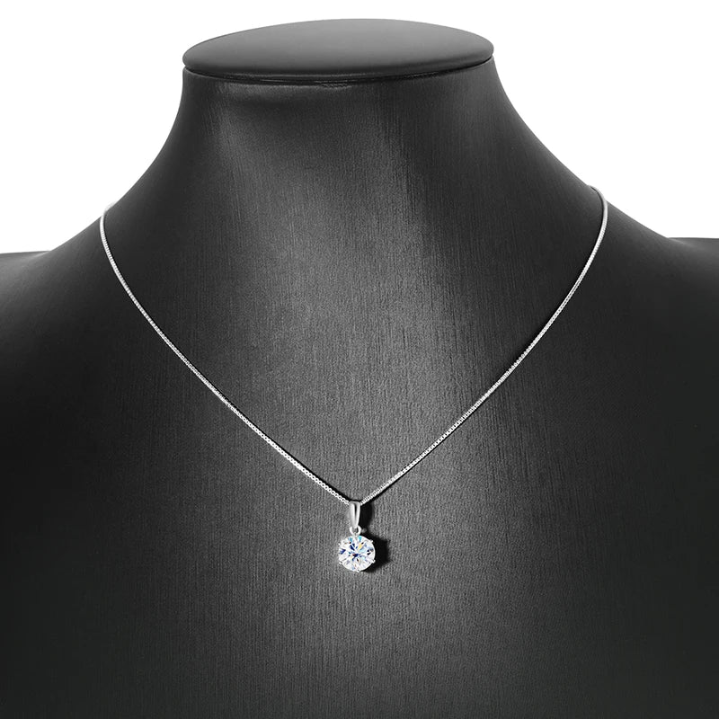 Smyoue 1CT 2CT D Color Moissanite Necklace for Women Flawless Sparkly Simulated Diamond Pendant Sterling Silver 925 Jewelry GRA