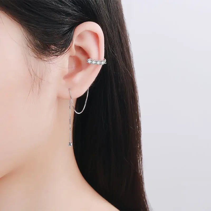 Smyoue 0.8ct Test Passed Moissanite Earring Luxury Design Anti-lost Simulated Diamond Drop Earrings 925 Silver Plated Platinum