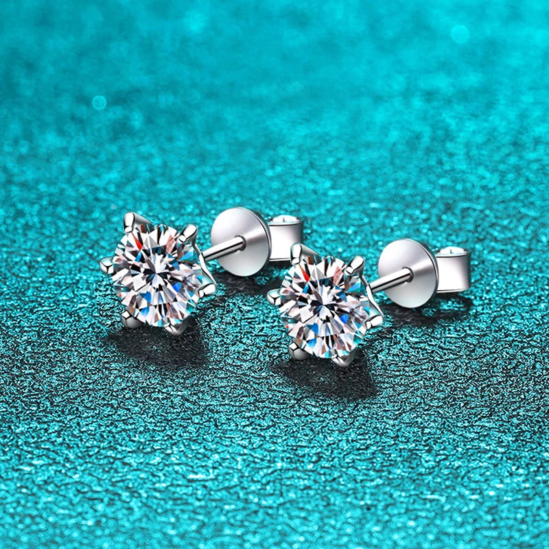 VALARONA JEWELS for Women Colorless Sparkling Wedding Ear Studs 100% S925 Sterling Silver Jewelry