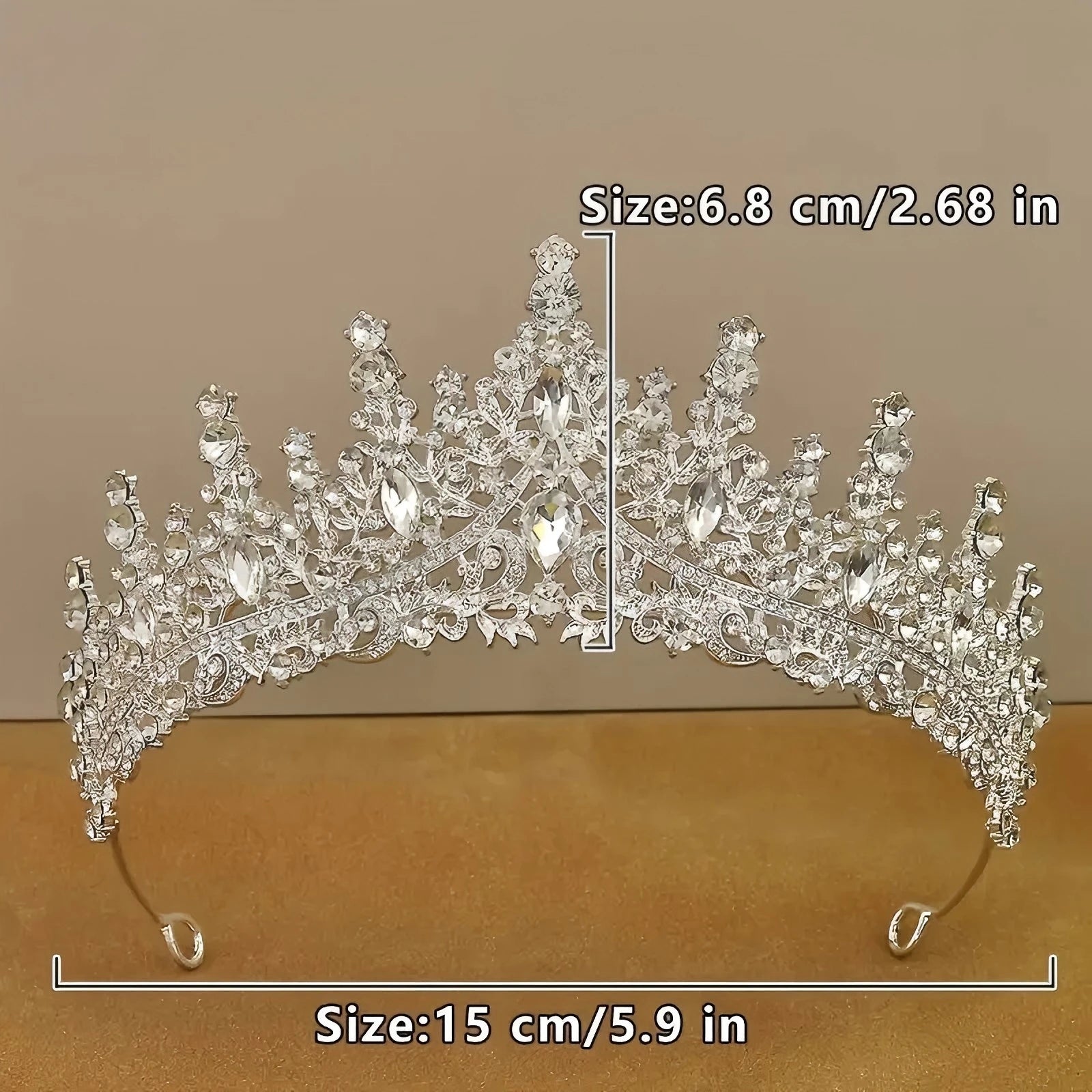 1pc Luxury Jewelry Hair Accessories Exquisite Rhinestone Tiaras for Party Weddings Photography Props Perfect Gift Women's Crown