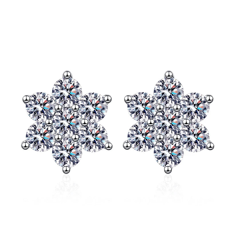 VALARONA JEWELS for Women Double Halo Sparkly Wedding Sunflower Earrings 925 Sterling Silver