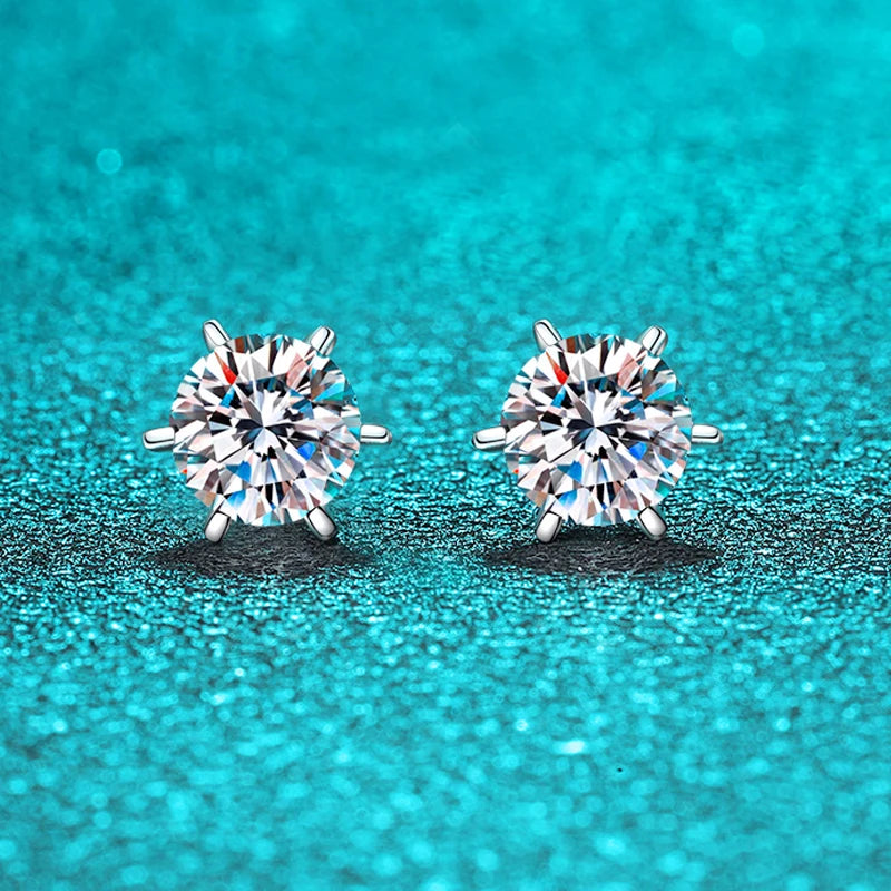 VALARONA JEWELS for Women Colorless Sparkling Wedding Ear Studs 100% S925 Sterling Silver Jewelry