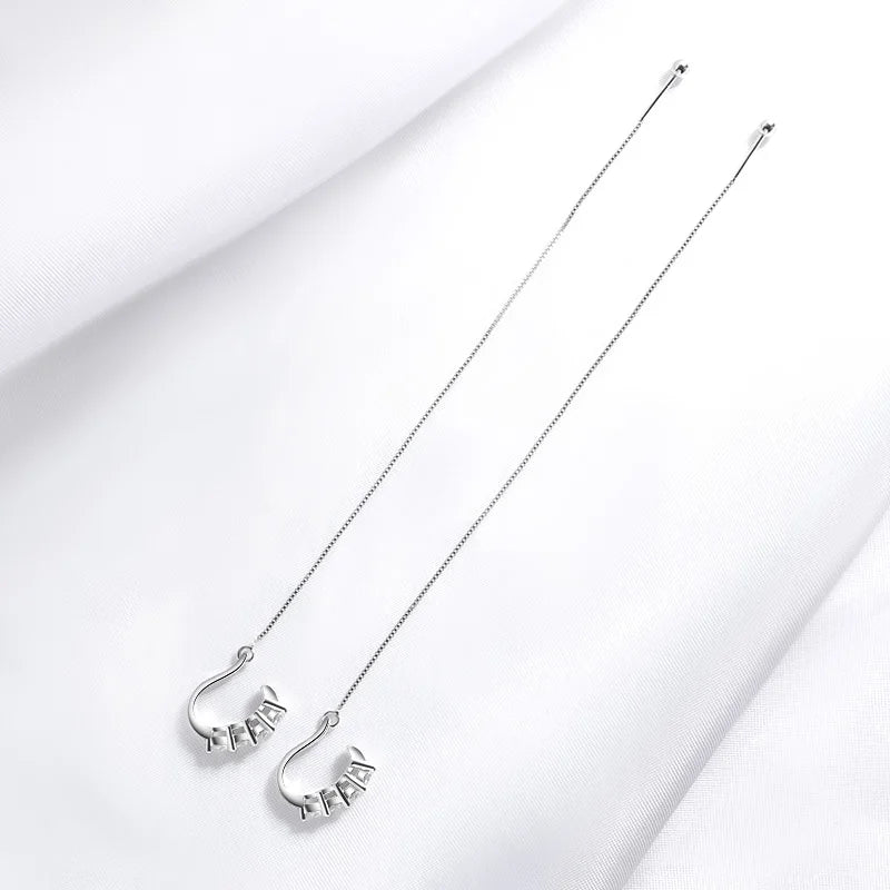 Smyoue 0.8ct Test Passed Moissanite Earring Luxury Design Anti-lost Simulated Diamond Drop Earrings 925 Silver Plated Platinum