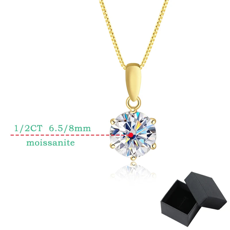 Smyoue 1CT 2CT D Color Moissanite Necklace for Women Flawless Sparkly Simulated Diamond Pendant Sterling Silver 925 Jewelry GRA