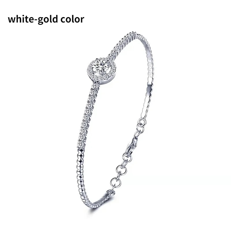 Smyoue 925 Sterling Silver Bracelets Chains Woman 50 Points Moissanite Keep Color Jewelry For Women Girls Bracelet Free Shipping