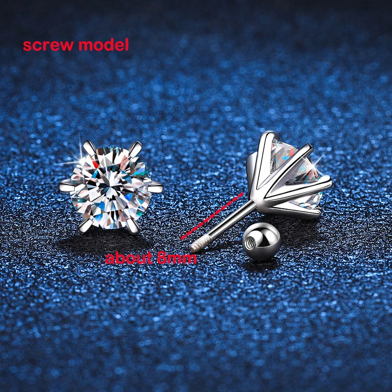VALARONA JEWELS for Women Colorless Sparkling Wedding Ear Studs 100% S925 Sterling Silver Jewelry
