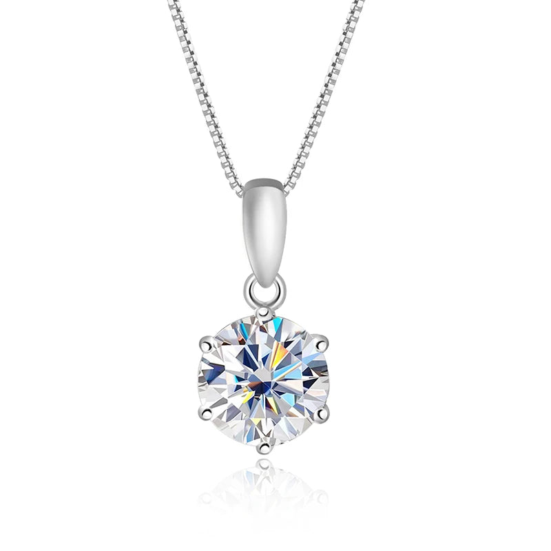 Smyoue 1CT 2CT D Color Moissanite Necklace for Women Flawless Sparkly Simulated Diamond Pendant Sterling Silver 925 Jewelry GRA