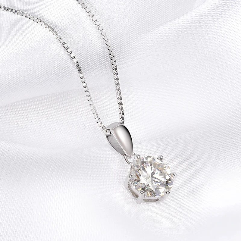 Smyoue 1CT 2CT D Color Moissanite Necklace for Women Flawless Sparkly Simulated Diamond Pendant Sterling Silver 925 Jewelry GRA